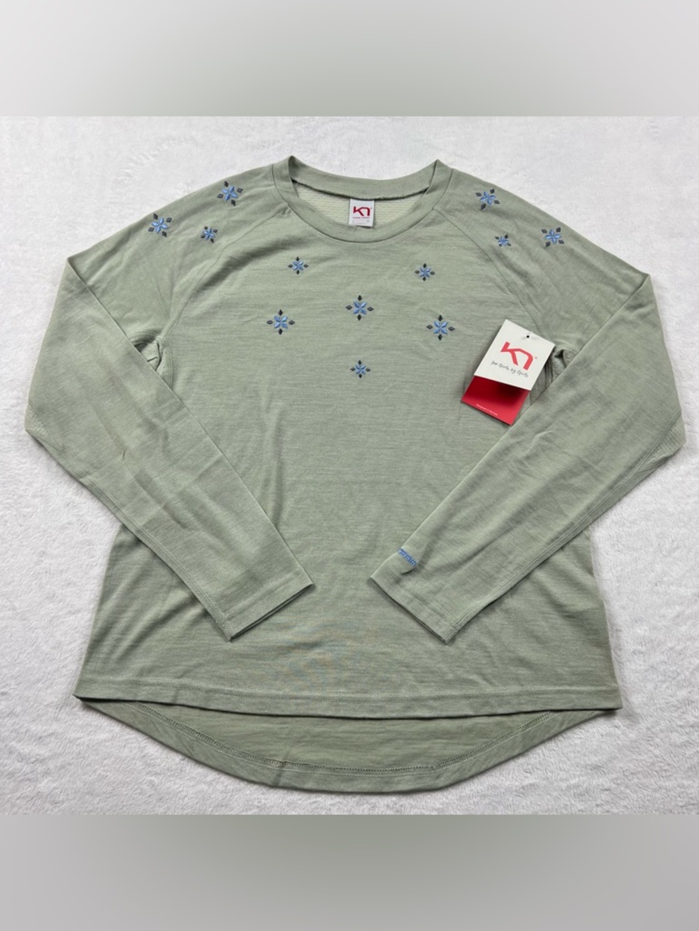 Kari Traa Summer Wool Long Sleeve Shirt Women’s Large NWT